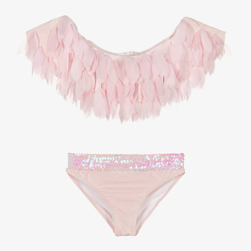 Stella Cove-Teen Girls Pink Petals & Sequins Bikini | Childrensalon