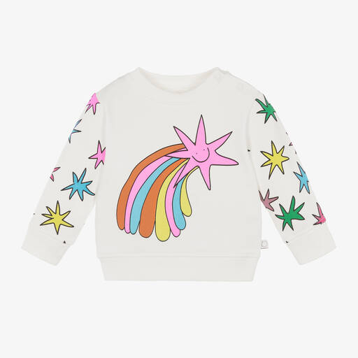 Stella McCartney Kids-Baby Girls Ivory Cotton Cosmic Sweatshirt | Childrensalon