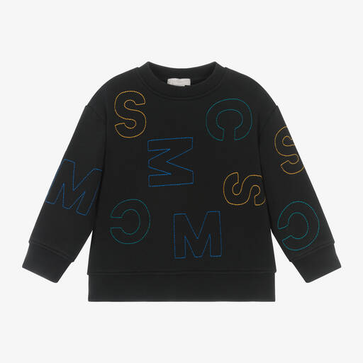 Stella McCartney Kids-Boys Black Cotton Sweatshirt | Childrensalon