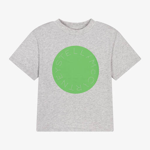 Stella McCartney Kids-Серая хлопковая футболка для мальчиков | Childrensalon