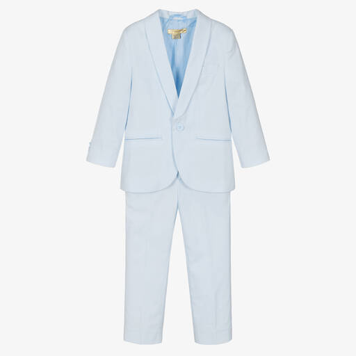 Stella McCartney Kids-Boys Light Blue 2 Piece Cotton Suit | Childrensalon