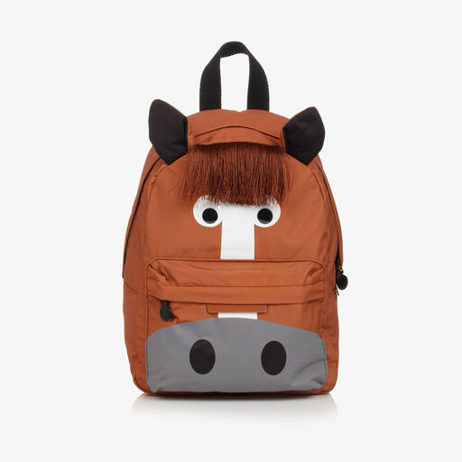 Stella McCartney Kids-Brown Horse Backpack (32cm) | Childrensalon