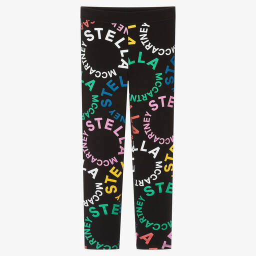 Stella McCartney Kids-Girls Black Organic Cotton Leggings | Childrensalon
