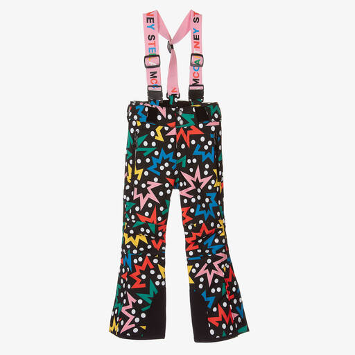 Stella McCartney Kids Ski Wear Capsule-Черные лыжные брюки со звездами для девочек | Childrensalon