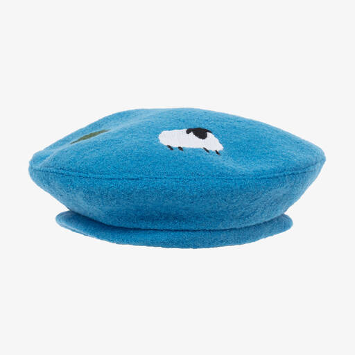 Stella McCartney Kids-Girls Blue Sheep Wool Beret | Childrensalon