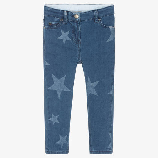 Stella McCartney Kids-Girls Blue Star Print Skinny Jeans | Childrensalon