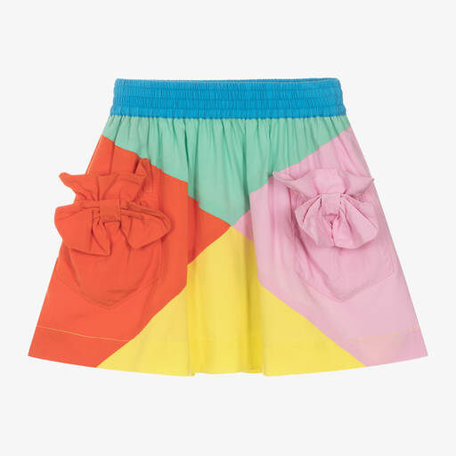 Stella McCartney Kids-Girls Colourblock Viscose Skirt | Childrensalon