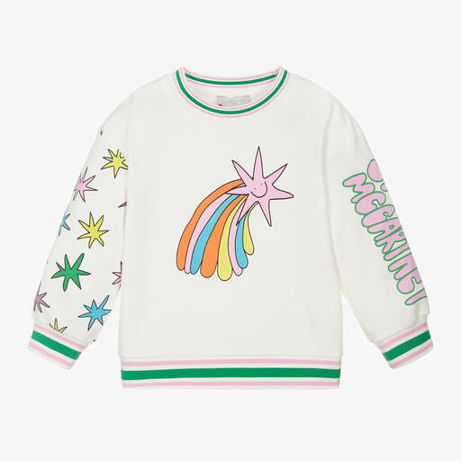 Stella McCartney Kids-Girls Ivory Cotton Cosmic Sweatshirt | Childrensalon