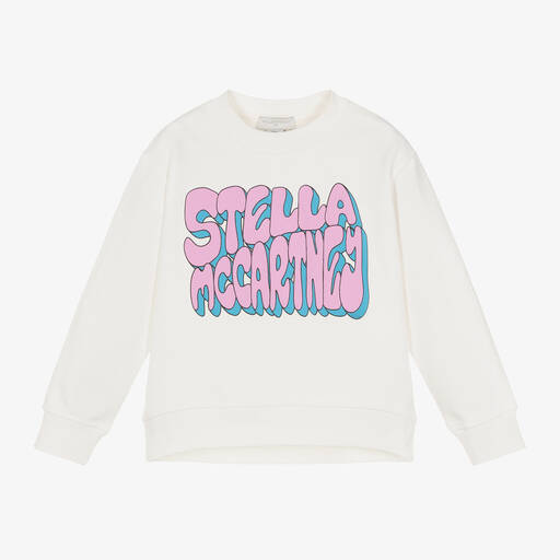 Stella McCartney Kids-Girls Ivory Cotton Sweatshirt | Childrensalon