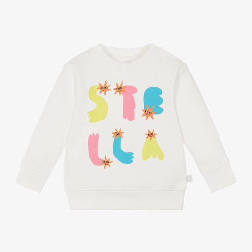 Stella McCartney Kids-Girls Ivory Organic Cotton Sweatshirt | Childrensalon