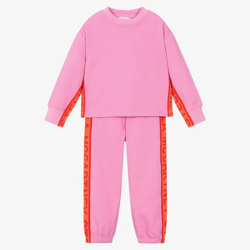 Stella McCartney Kids-Розовый спортивный костюм из хлопка с лентой | Childrensalon