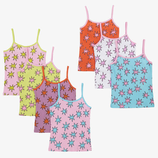 Stella McCartney Kids-Girls Pink Star Vests (7 Pack) | Childrensalon