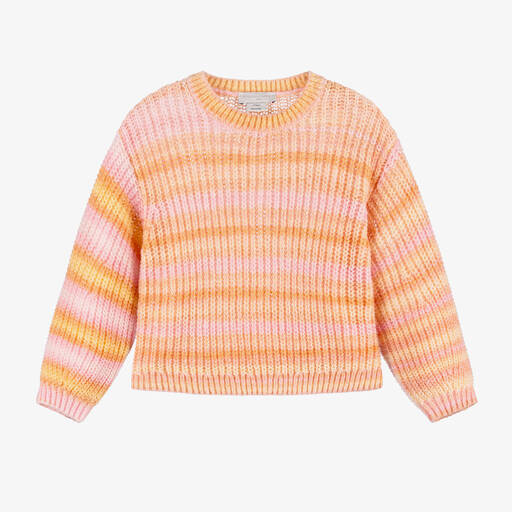 Stella McCartney Kids-Girls Pink Stripe Knitted Sweater | Childrensalon