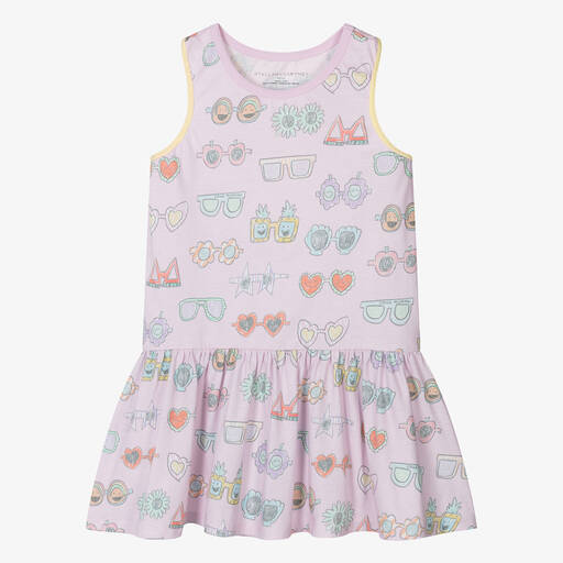 Stella McCartney Kids-Розовое платье из хлопкового джерси для девочек | Childrensalon
