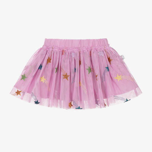 Stella McCartney Kids-Girls Pink Tulle Shooting Star Skirt | Childrensalon