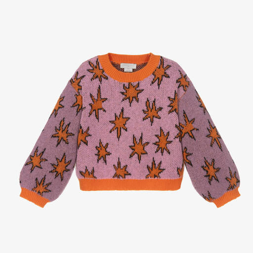Stella McCartney Kids-Girls Purple Cosmic Star Sweater | Childrensalon