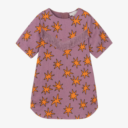Stella McCartney Kids-Girls Purple Cotton Cosmic Star Dress | Childrensalon