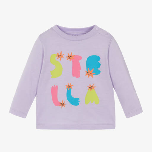 Stella McCartney Kids-Girls Purple Organic Cotton Top | Childrensalon