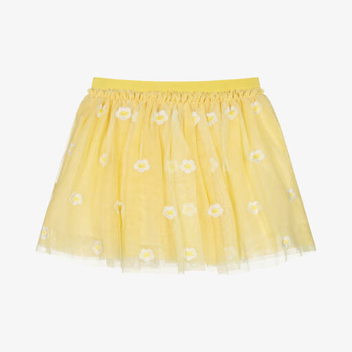 Stella McCartney Kids-Girls Yellow Daisy Tulle Skirt | Childrensalon