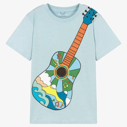 Stella McCartney Kids-Teen Boys Blue Graphic Guitar T-Shirt | Childrensalon