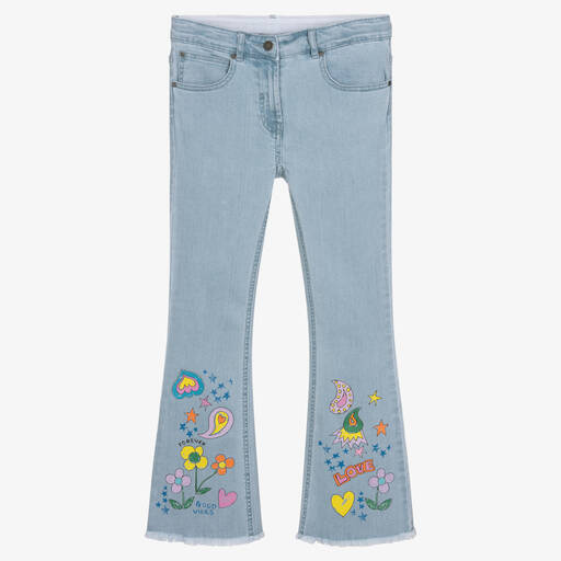 Stella McCartney Kids-Teen Girls Blue Flared Denim Jeans | Childrensalon
