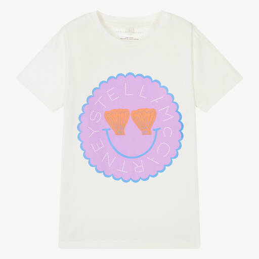 Stella McCartney Kids-Кремовая футболка из органического хлопка | Childrensalon