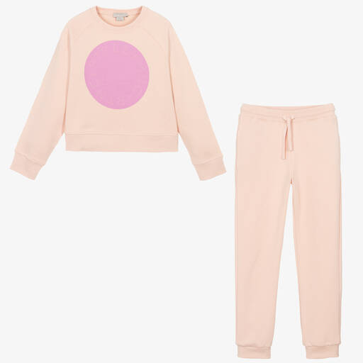 Stella McCartney Kids-Розовый спортивный костюм из хлопка | Childrensalon