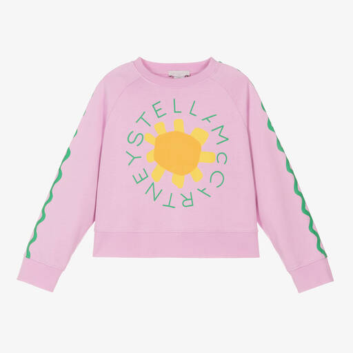 Stella McCartney Kids-Teen Girls Pink Cotton Flower Sweatshirt | Childrensalon