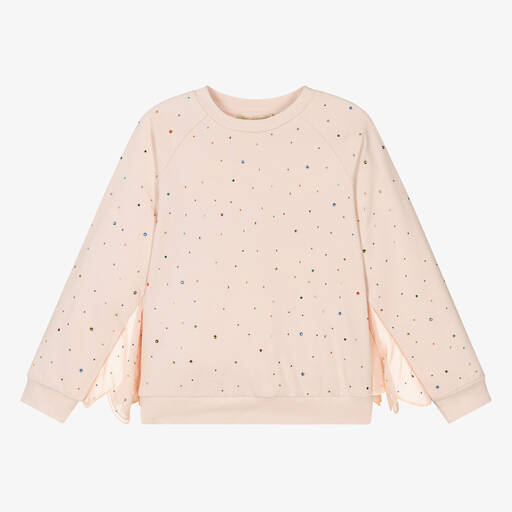 Stella McCartney Kids-Teen Girls Pink Diamanté Sweatshirt | Childrensalon