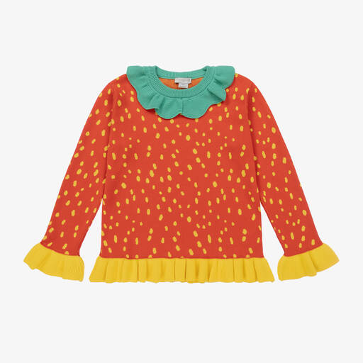 Stella McCartney Kids-Teen Girls Red Strawberry Knit Jumper | Childrensalon