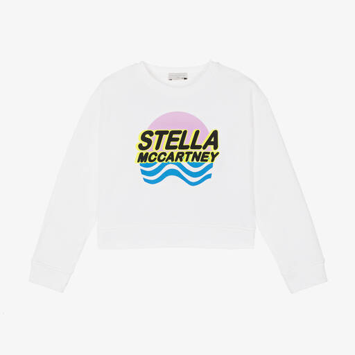 Stella McCartney Kids-Teen Girls White Cotton Sweatshirt | Childrensalon