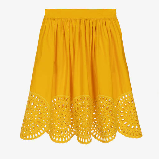 Stella McCartney Kids-Teen Girls Yellow Organic Cotton Skirt | Childrensalon