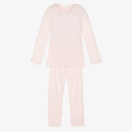 Story Loris-Girls Pale Pink Modal Jersey Pyjamas | Childrensalon