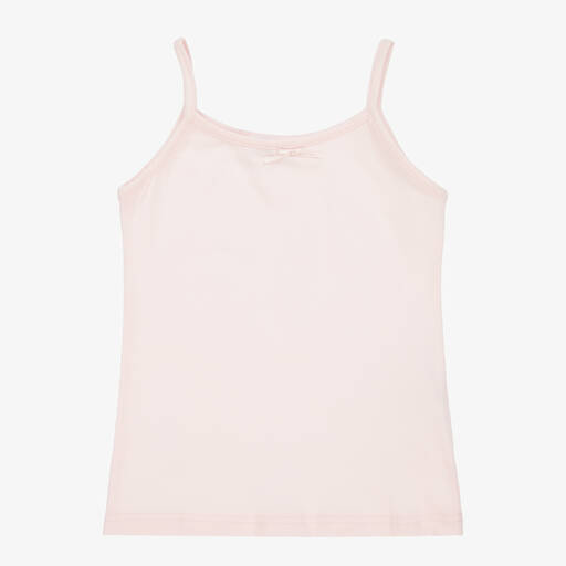 Story Loris-Girls Pink Cotton Vest Top | Childrensalon