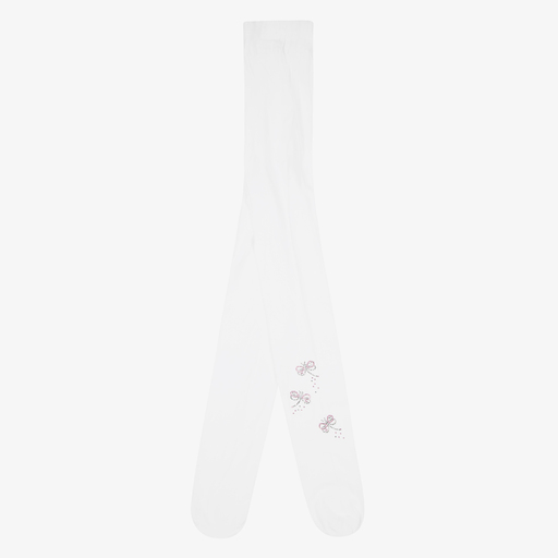 Story Loris-Girls White Dragonfly Tights | Childrensalon