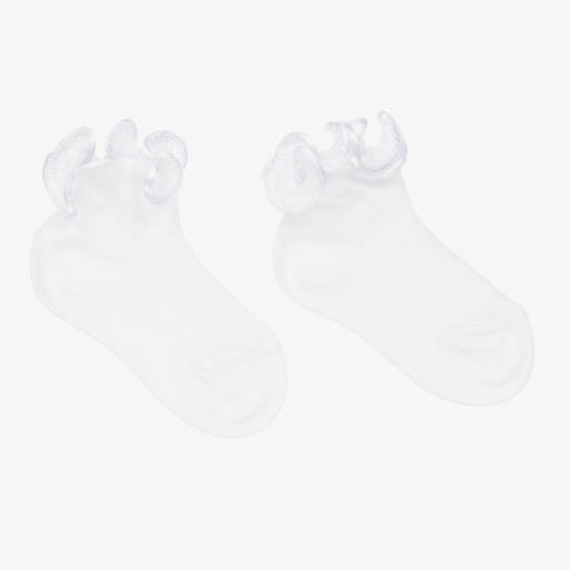 Story Loris-White Ruffle Baby Socks | Childrensalon