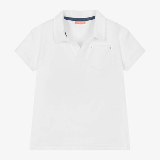 Sunuva-Boys White Cotton Towelling Polo Shirt | Childrensalon