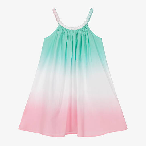 Sunuva-Girls Blue & Pink Cotton Ombré Dress | Childrensalon