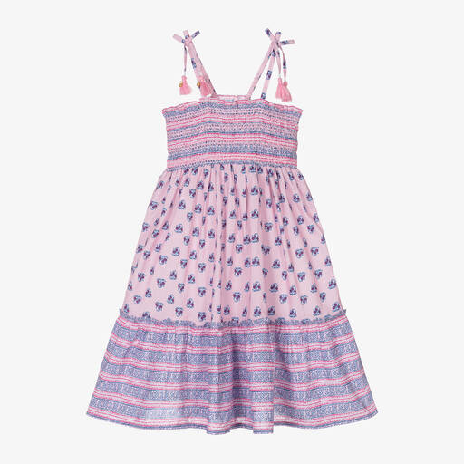 Sunuva-Girls Pink & Blue Cotton Dress | Childrensalon