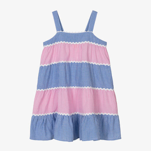 Sunuva-Girls Pink & Blue Gingham Dress | Childrensalon
