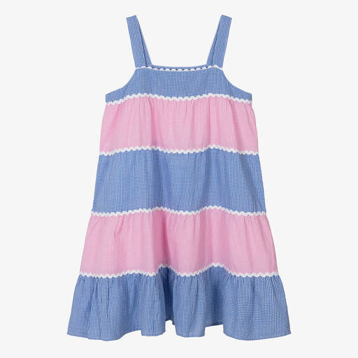 Sunuva-Teen Girls Pink & Blue Gingham Dress | Childrensalon