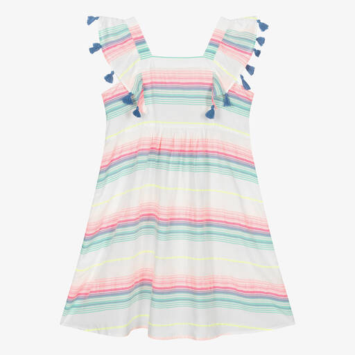 Sunuva-Teen Girls White & Pink Striped Dress | Childrensalon