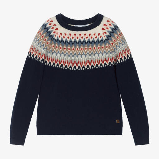 Tartine et Chocolat- Boys Blue Wool Sweater | Childrensalon