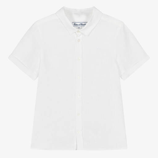 Tartine et Chocolat-Boys White Linen Shirt | Childrensalon