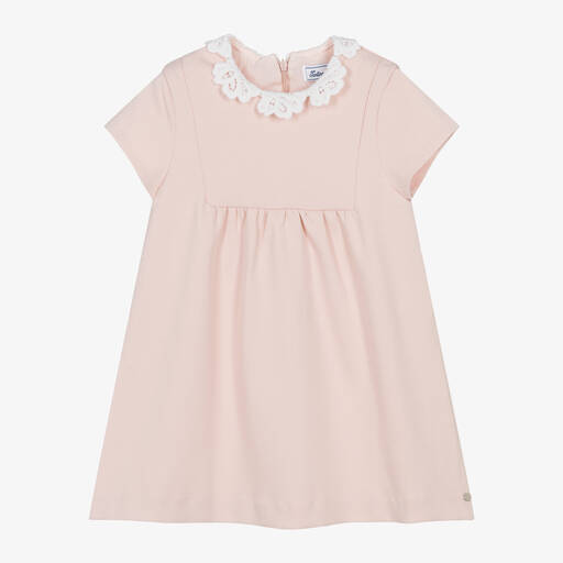 Tartine et Chocolat-Girls Pink Viscose Dress | Childrensalon