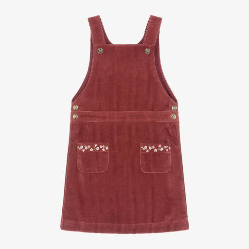 Tartine et Chocolat-Girls Red Corduroy Pinafore Dress | Childrensalon