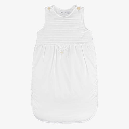 Tartine et Chocolat-White Cotton Sleeping Bag (65cm) | Childrensalon
