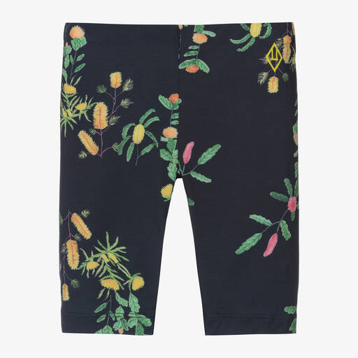 The Animals Observatory-Girls Brown Floral Cycling Shorts | Childrensalon