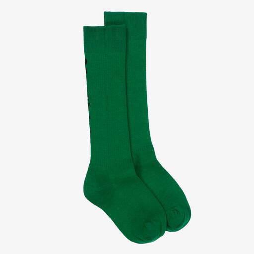The Animals Observatory-Green Cotton Knee-High Socks | Childrensalon