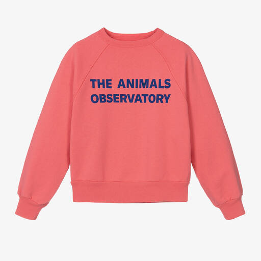 The Animals Observatory-Pink Cotton Sweatshirt | Childrensalon